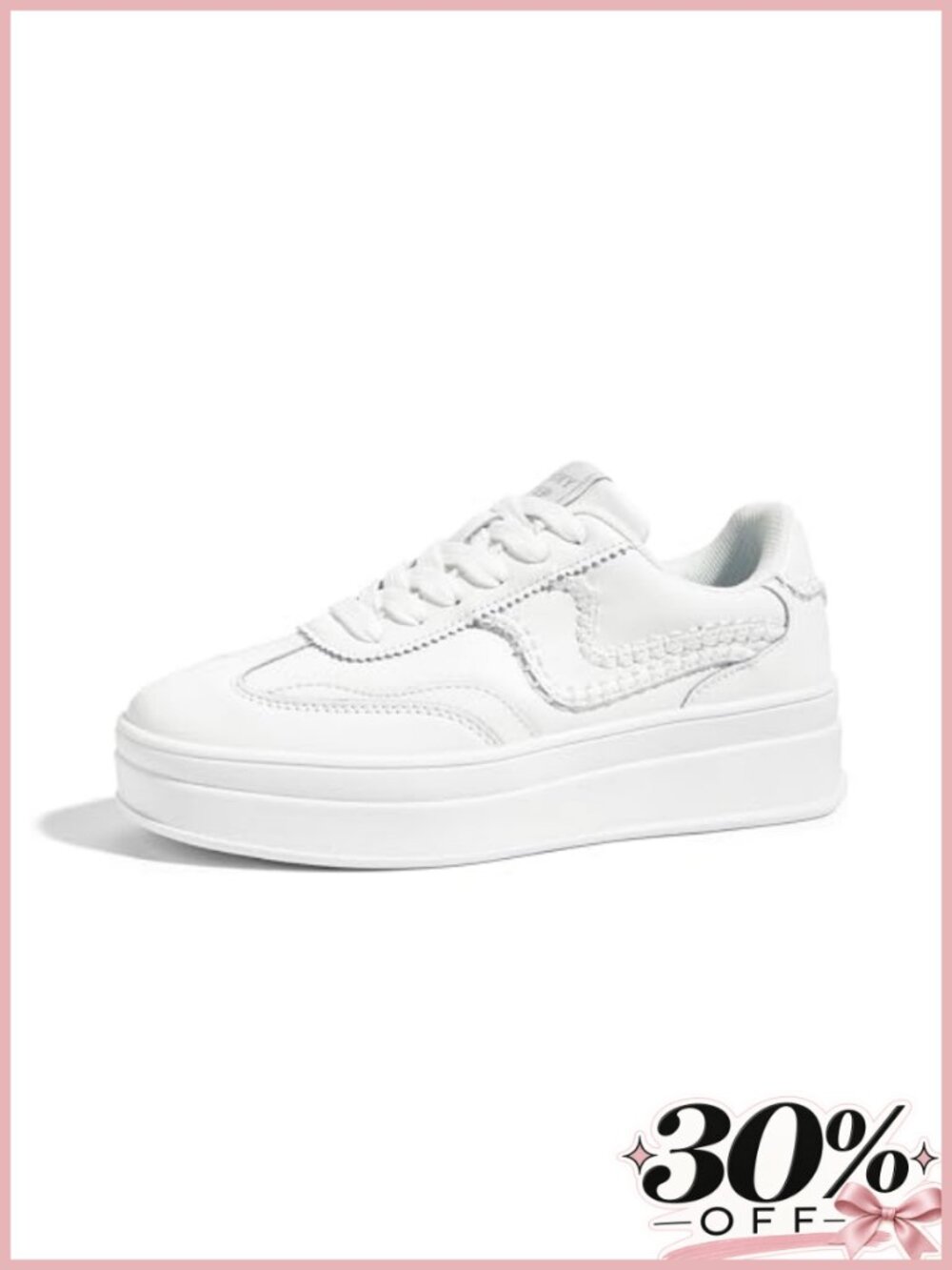 Platform Sneakers Leather Suede Thick Sole Walking
